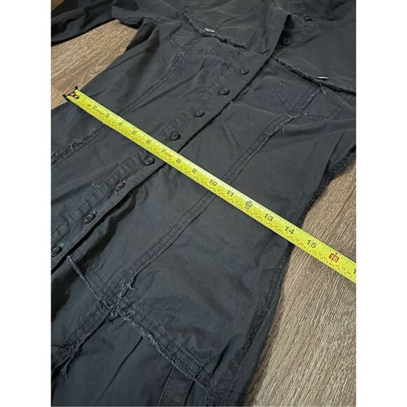 Hooch Womens Black Cotton Stretch Button Up Above Knee Goth Emo Dress Size S - Picture 10 of 12